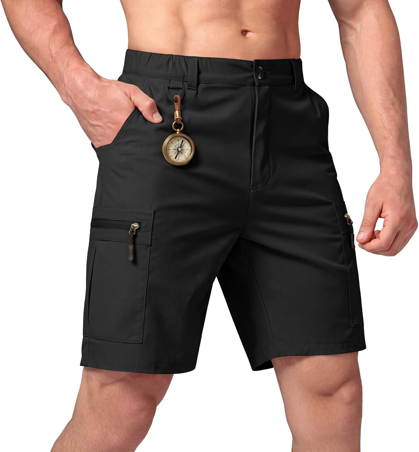 Heyfanee Mens Hiking Cargo Shorts Ripstop Quick Dry Lightweight Shorts 9 Inch Inseam