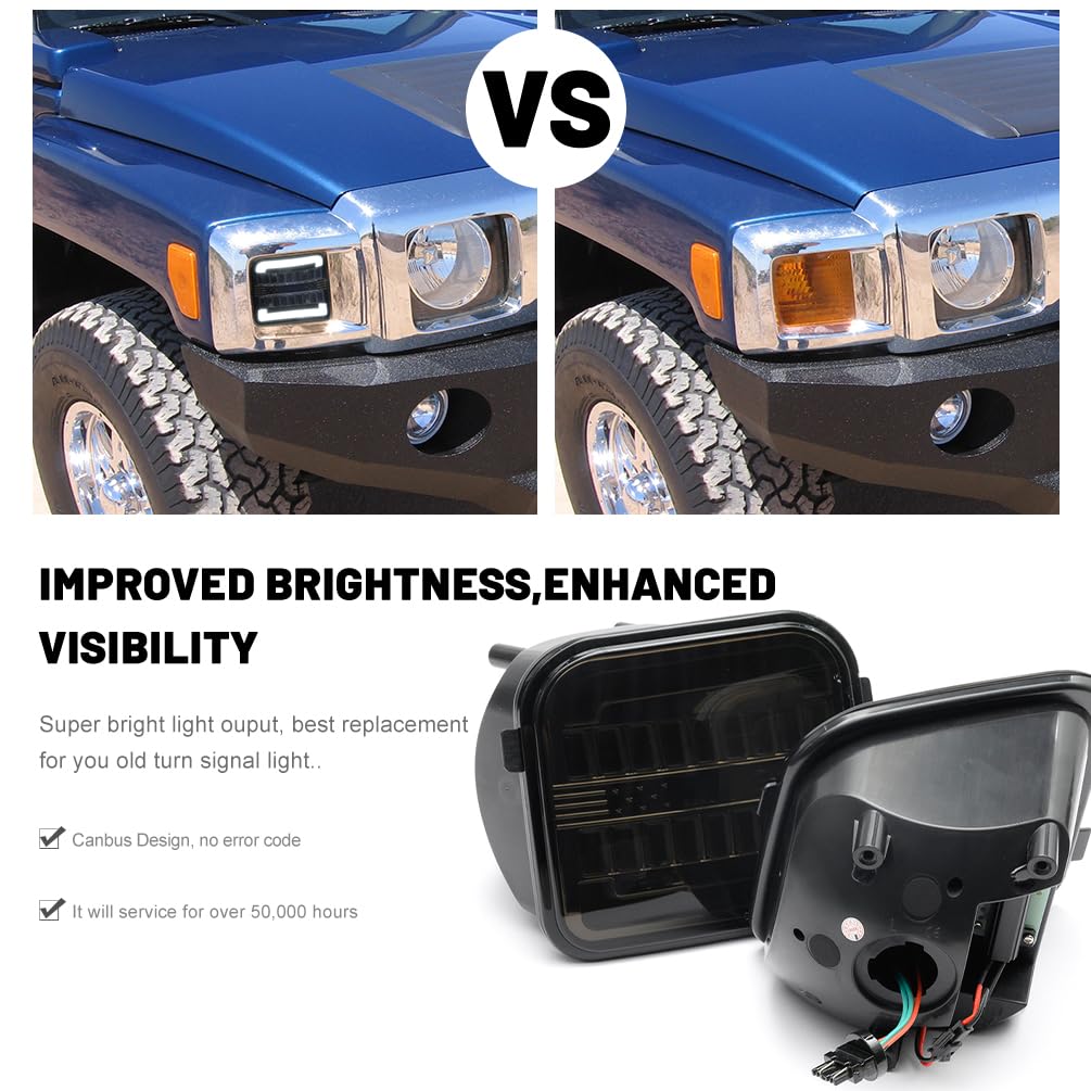 Amazon.co.jp: NJSBYL アンバー LED ウインカー ライト ハマー H3 H3T