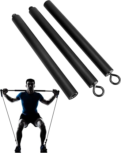 QWORK® Barra de banda de resistencia, barra de pilates, gimnasio en casa, barra de entrenamiento para entrenamiento de fuerza, ejercicio