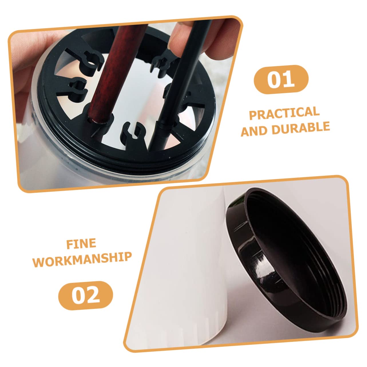 2pcs Pen Bottle Brush Holder Detachable Brush Cleaner Container for Boys and Girls Artists