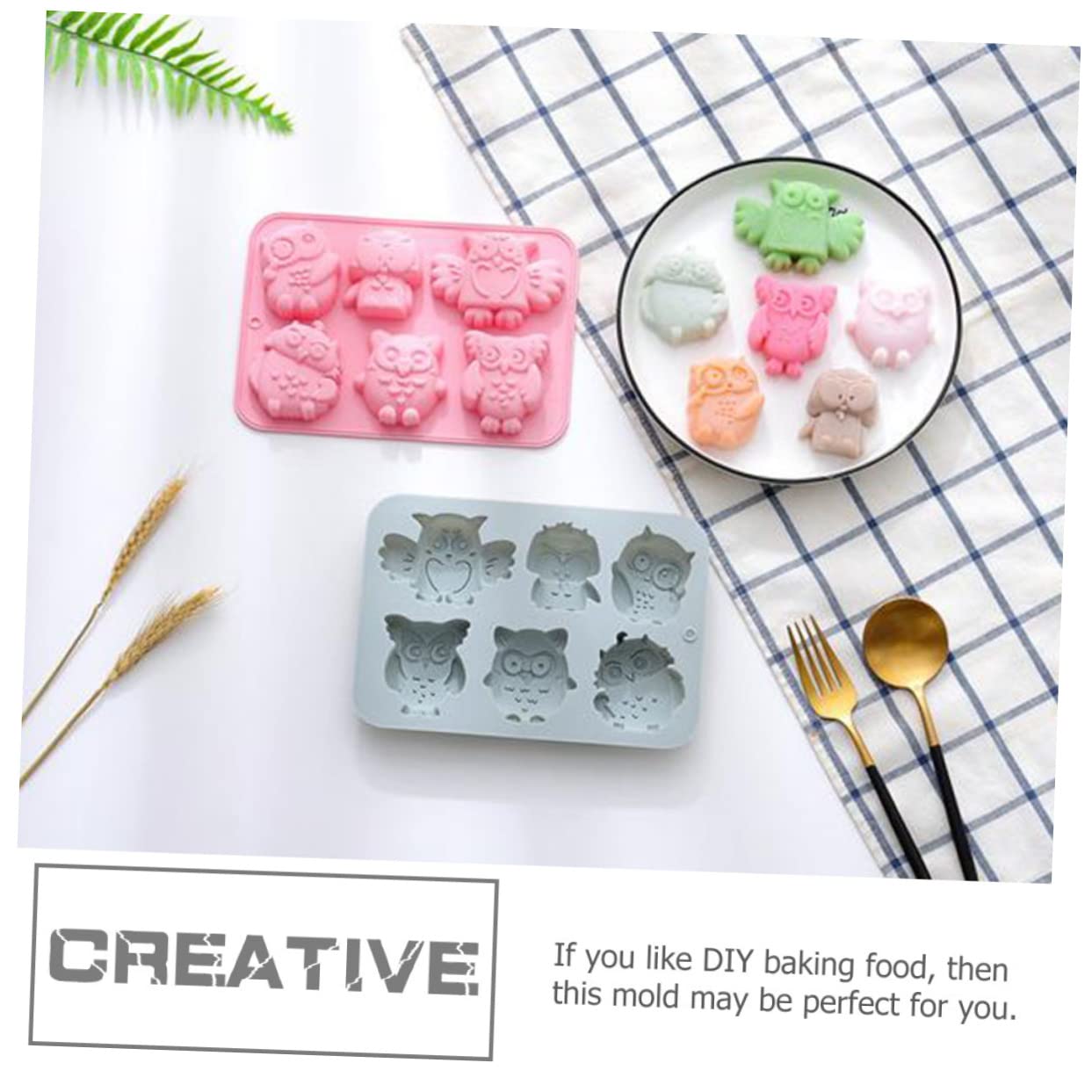 TOPBATHY 3 Set Di Da Forno A Forma Di Gufo in Silicone Per Fondente Per Decorare Torte Facili Da Usare E Da Pulire 2 Pezzi*3