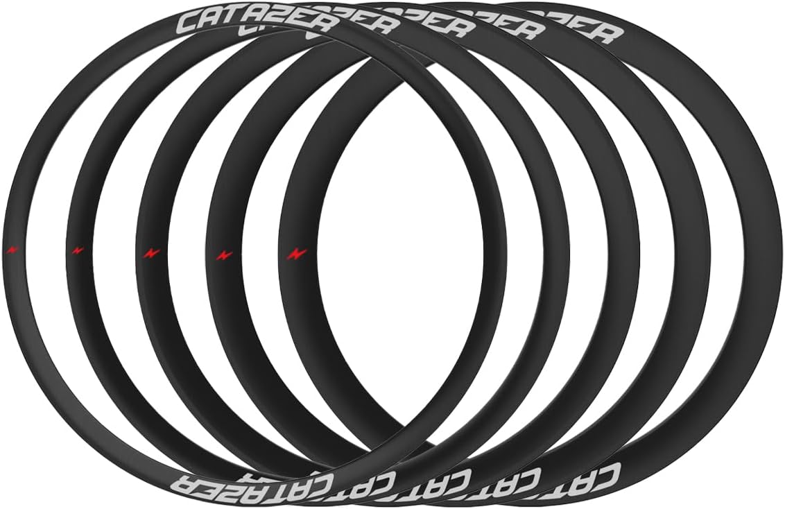 Customized Carbon Rim 700C 30mm, CATAZER 30/35/40/45/50mm Depth Rim Brake/Disc Brake with Matte Glossy Paintless Bicycle Wheel Rims Finish for CX Gravel Road Racing Bike