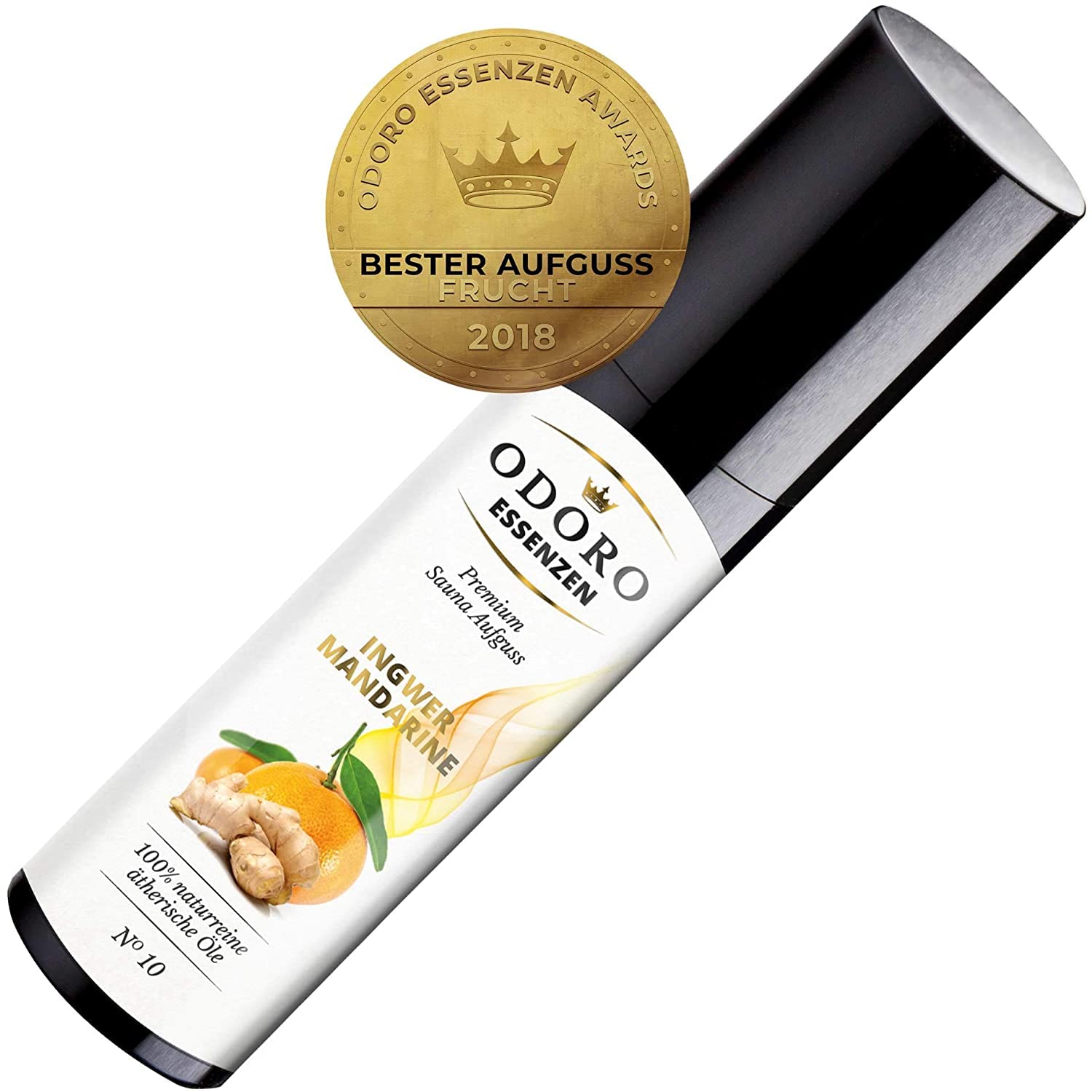 Saunageschenk Set einzigartiger Unikat Aufsteller Vintage Holz - 100% naturreine ätherische Öle von Odoro Essenzen – Premium Saunaufguss (fruchtig) – Blutorange, Ingwer Mandarine, Citrus Minze