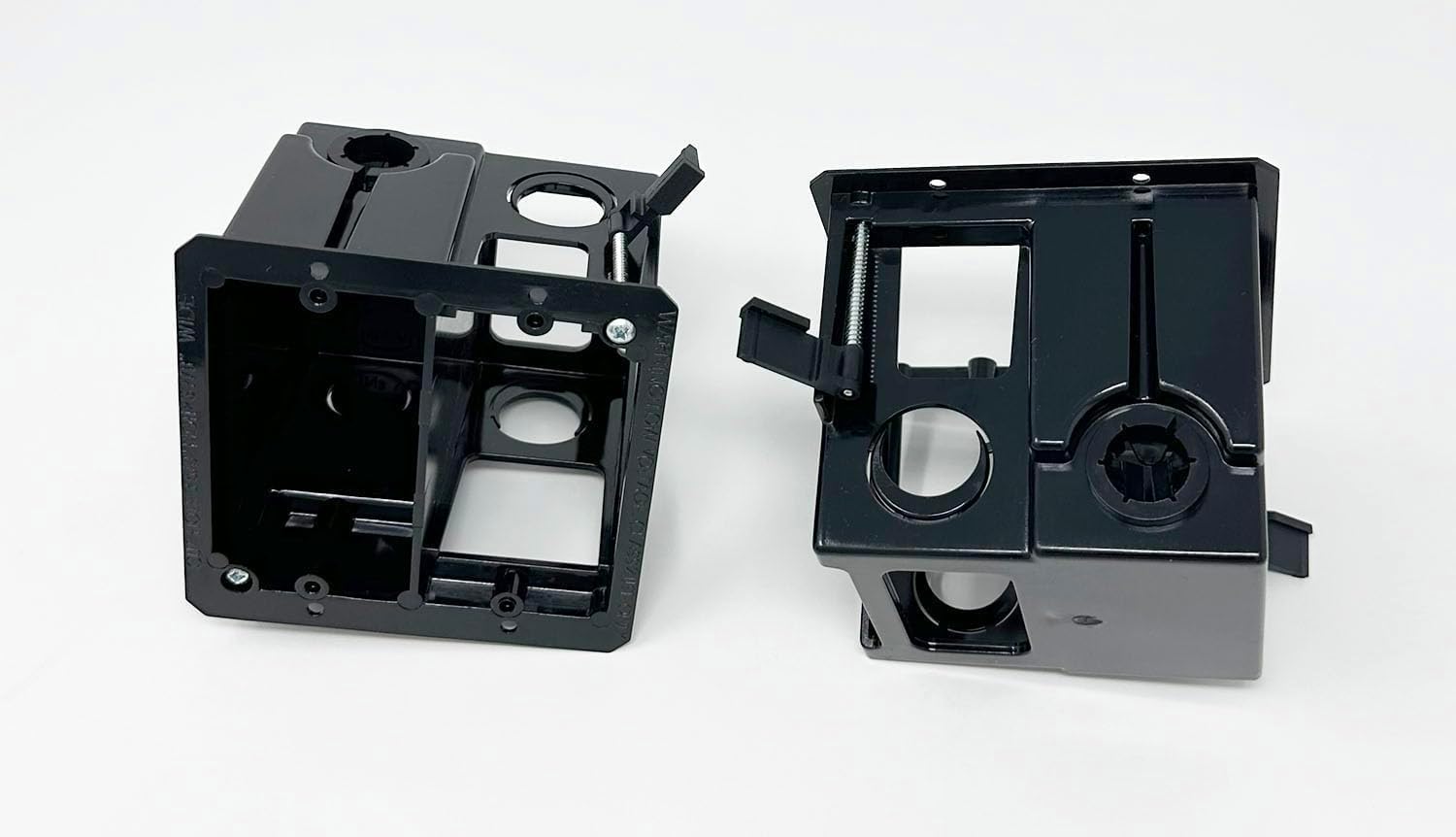 iMBAPrice LVDR2-5 2-Gang Black Combo Electrical/Low-Voltage Box, for Existing Construction, Nail-On with 1/2" & 3/4" Knockouts on Low Voltage Side, 5-Pack