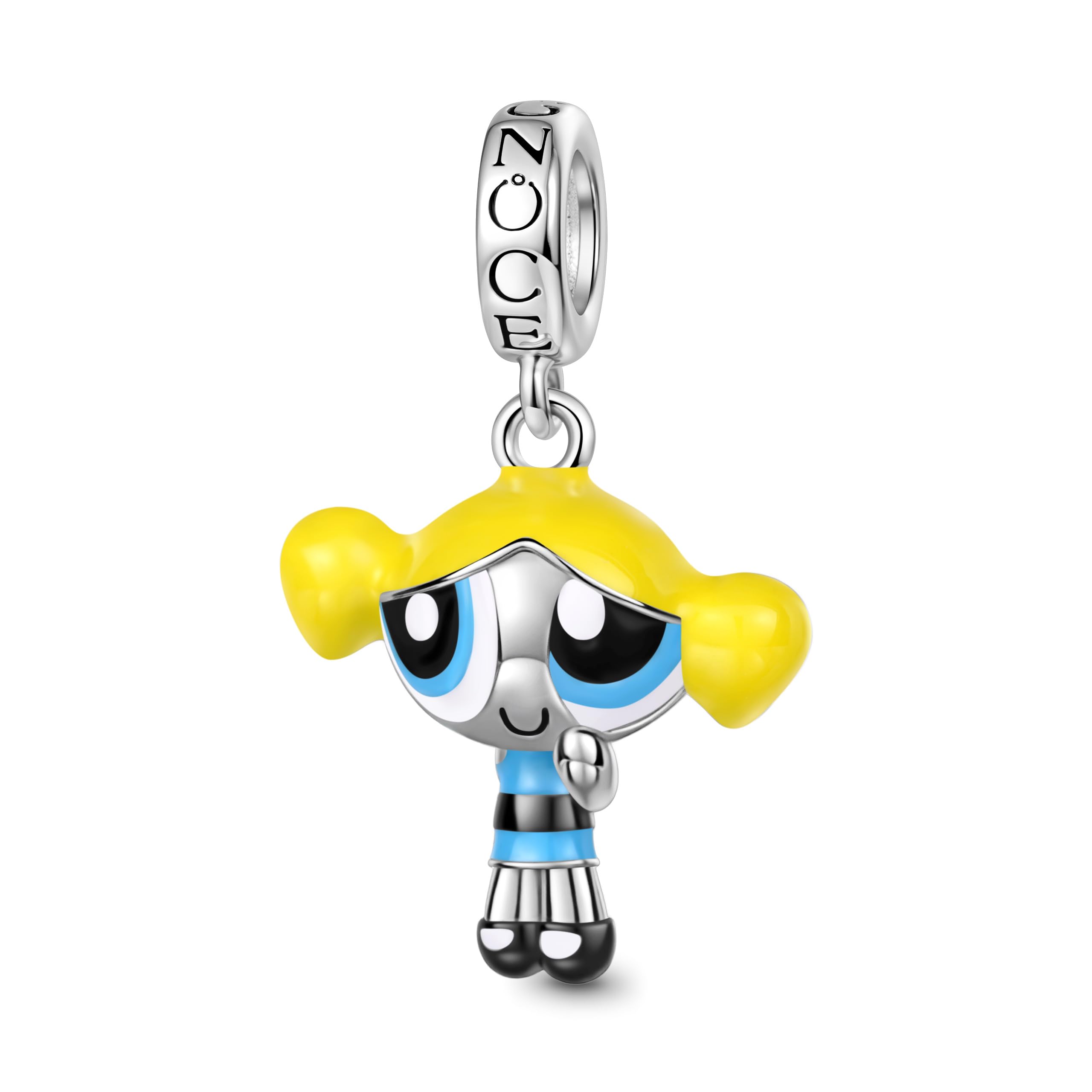 GNOCE Charm Anhänger Die Powerpuff Girls Buttercup Anhänger 925 Sterlingsilber Beads Charms für Frauen und Mädchen Schmuckgeschenk
