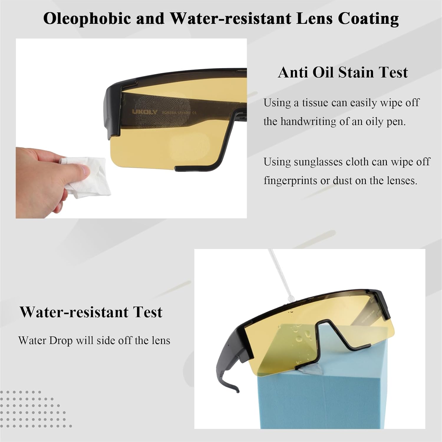 Ukoly Polarized Night Driving/Cycling Glasses For Men Women,Sport Night Vision Glasses Anti Glare HD Lens UV400 Coating