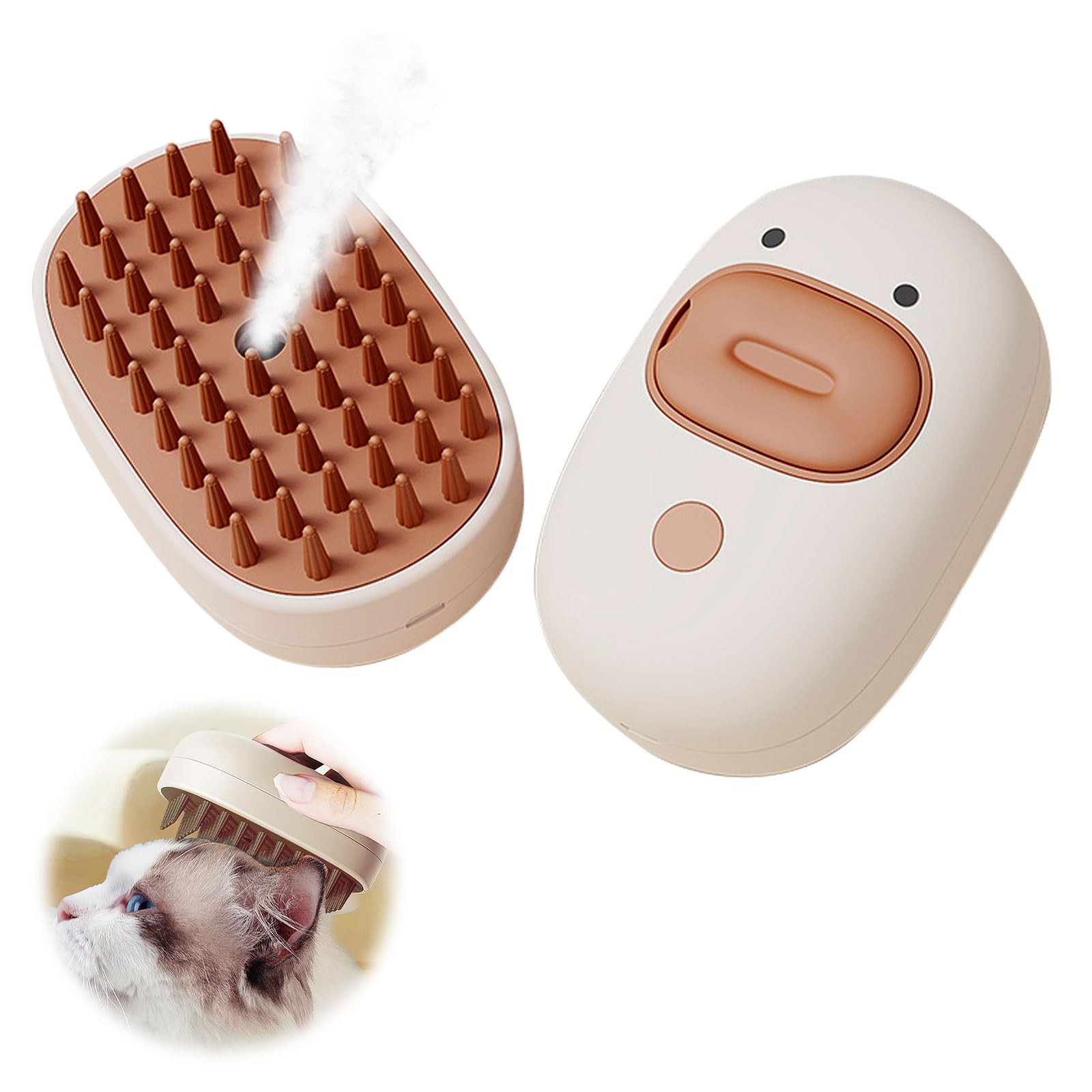 Cepillo para gatos con vapor Steamy Pet Brush Dog Cat Cat Gato Gato Cepillo de vapor con agua Cepillo de vapor para gatos Perro Masajeador Peine de Masaje Peine para gatos Peine para gatos con vapor