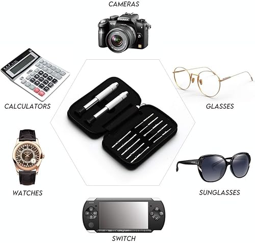 Miniatura 6 de Juego de destornilladores de precisión, kit de reparación de lentes con destornilladores de 10 estilos/almohadillas nasales/destornilladores