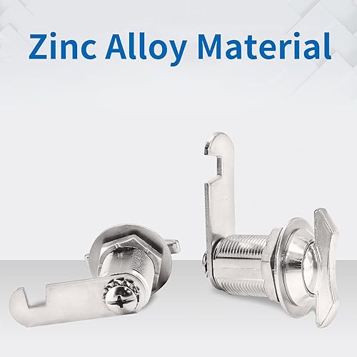 Miniatura 3 de 2 cerraduras de leva compensadas de 1 pulgada, cerraduras cromadas sin bloqueo, cerradura de repuesto para gabinete giratorio sin llave para cajón