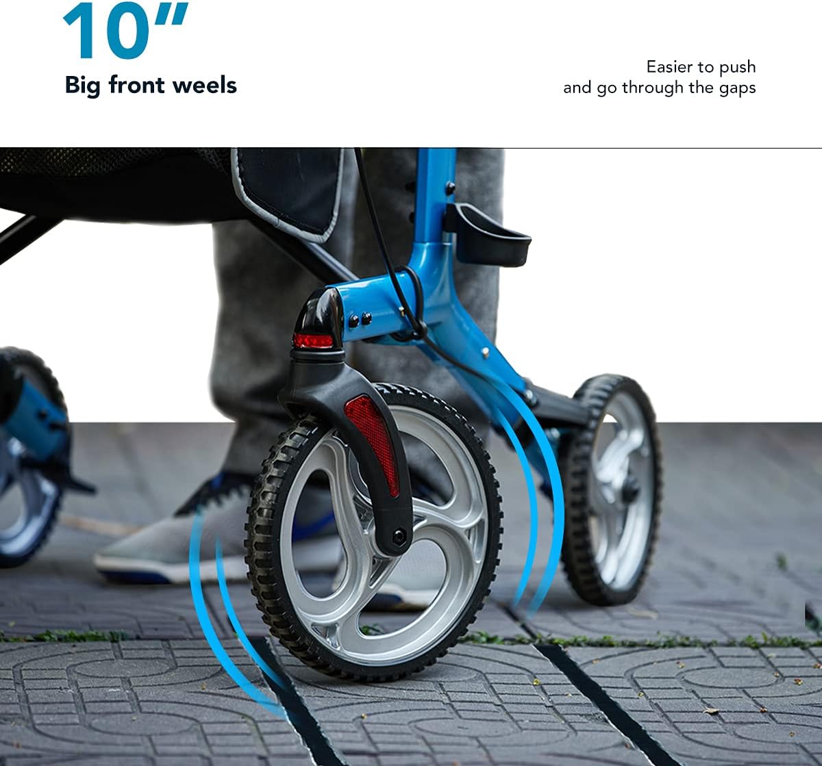 OasisSpace Foldable Rollator Walker with Seat, Walker with 10" Front Wheels，Rolling Walker with Backrest for Senior : Health & Household