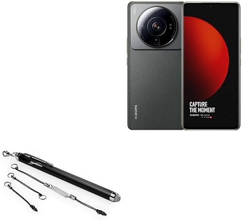 BoxWave - Lápiz capacitivo compatible con Xiaomi 12S Ultra, lápiz capacitivo EverTouch, punta de fibra para Xiaomi 12S Ultra, color negro azabache