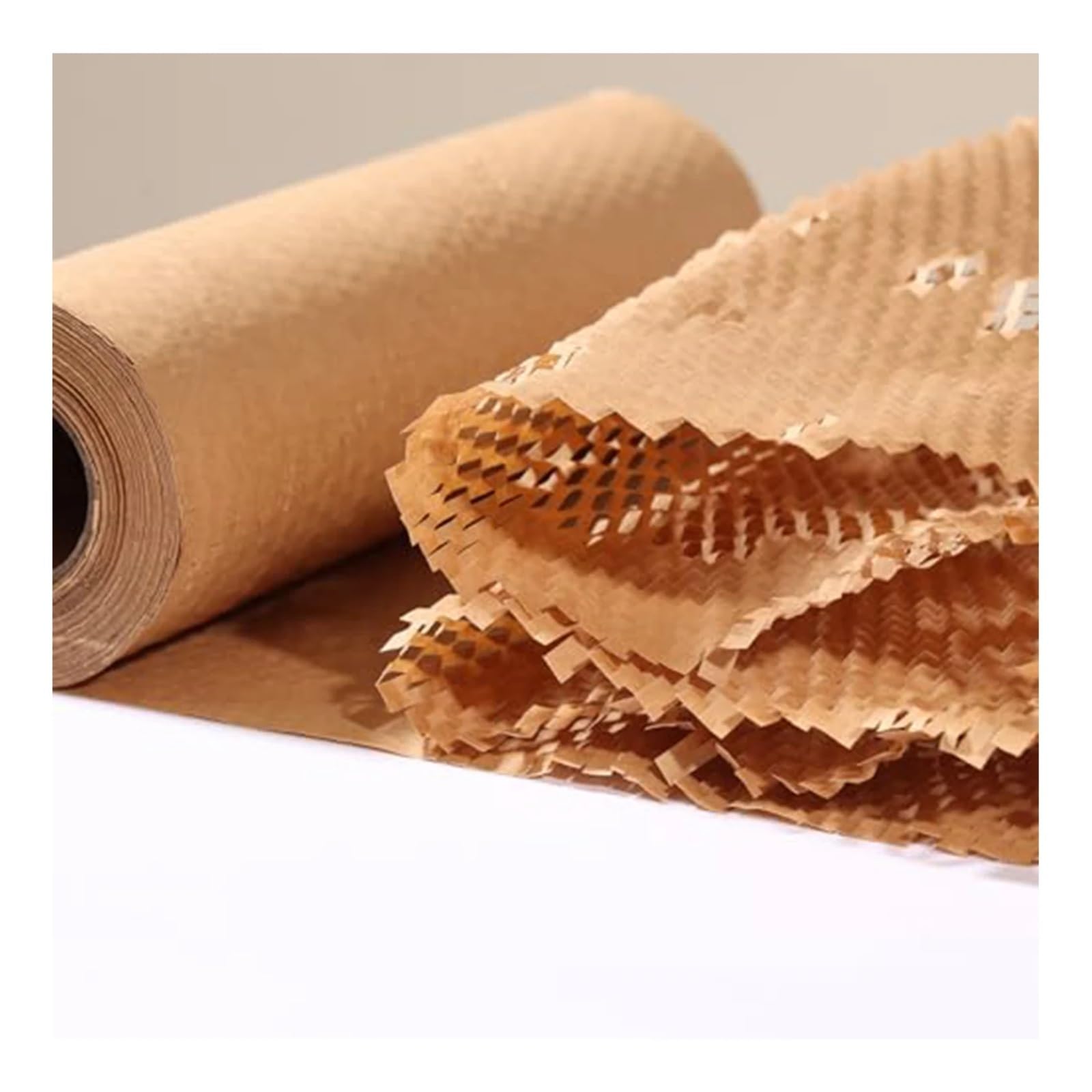 Papier do pakowania o strukturze plastra miodu | Wielokolorowe opakowanie ruchome 50 cm x 5 m: amortyzacja przedmiotów w transporcie(Red 50cmx5m)