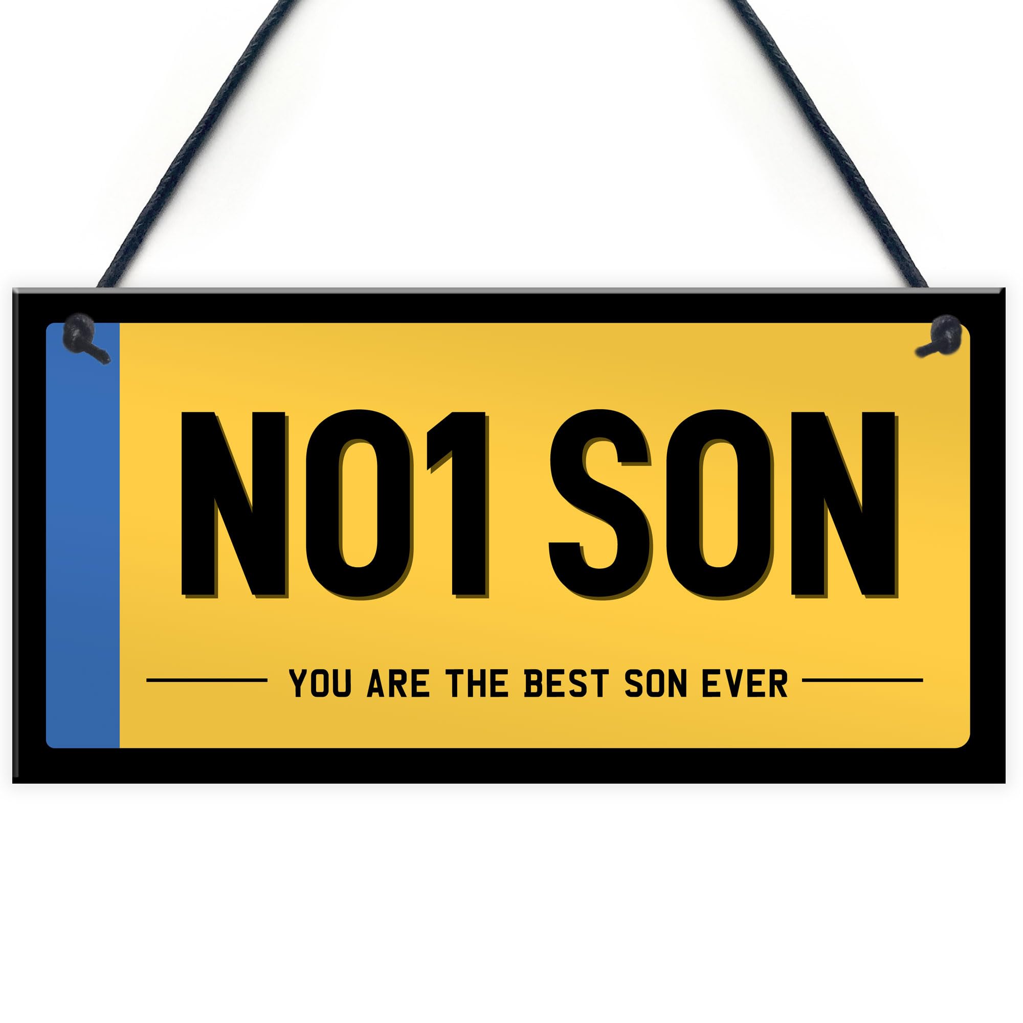 Red Ocean NO1 Son Licence Plate Hanging Sign Number Plate Plaque Gifts For Son From Mum and Dad Novelty Gift For Birthday Christmas Gifts For Him