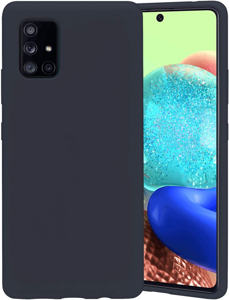 Goospery Liquid Silicone Case for Samsung Galaxy A71 5G(Not Fit Verizon A71 5G UW, A71 4G) Jelly Rubber Bumper Case with Soft Microfiber Lining (Navy) A716-SLC-NVY