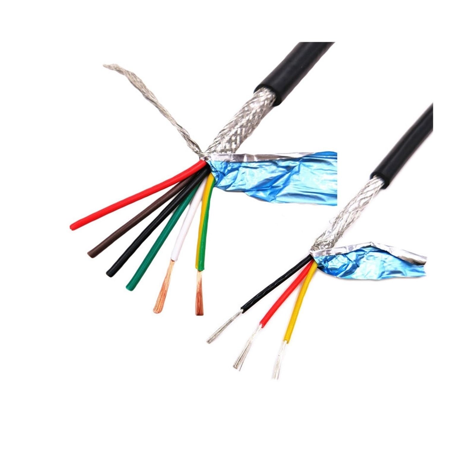 Cavo di controllo schermato RVVP da 5 m, filo in rame puro a 2-8 conduttori | Cavo di segnale rivestito in PVC anti-interferenza 18/20/22 AWG(6 Core 22AWG 5Meter)
