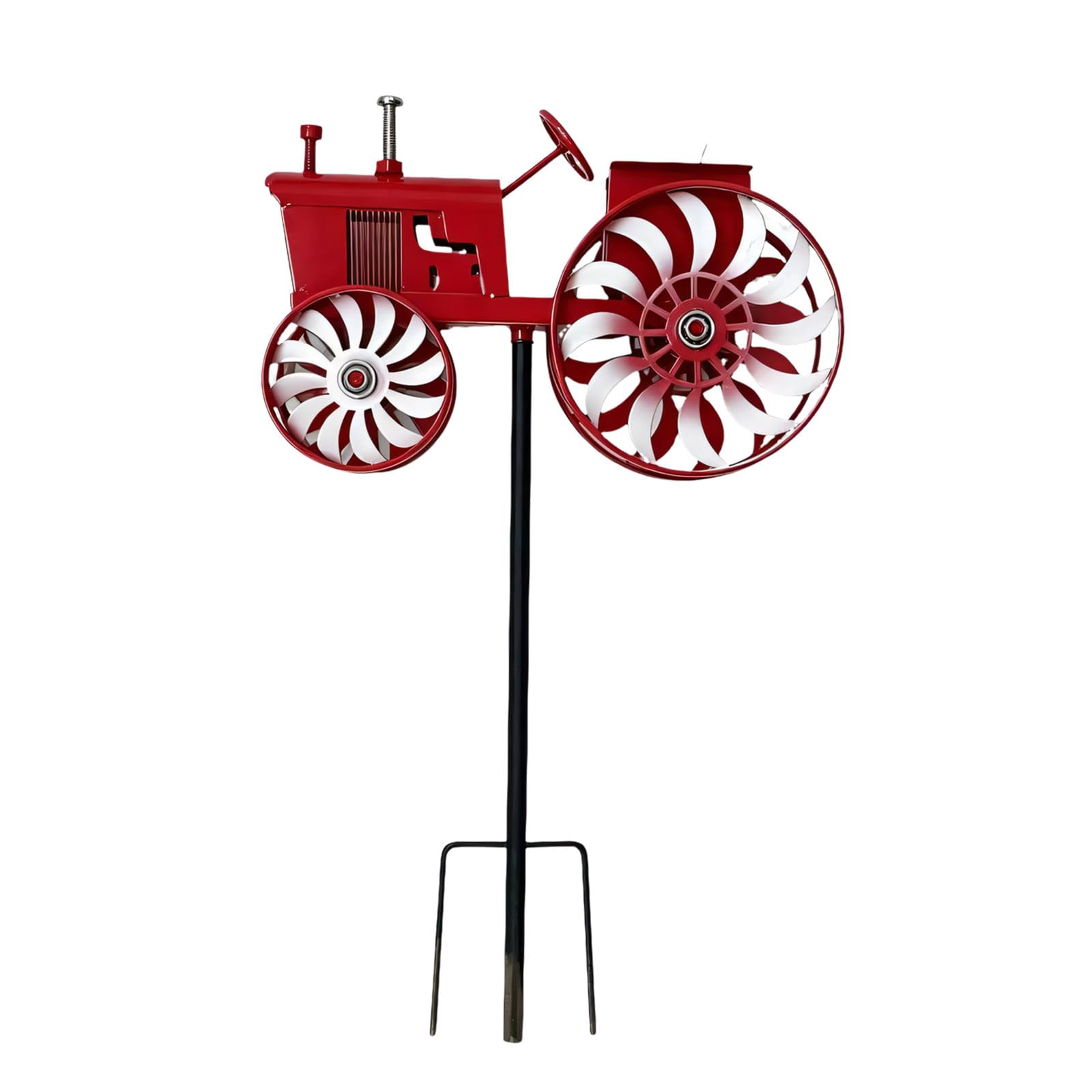 our fave Handcrafted Metal Rotating Tractors Windmill Stake Outdoor Decoration for Backyard Garden and Landscape Outdoor Tractors Motion Art Wind Sculpture