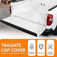 Vista 8 de G-PLUS Protector de tapa de moldura para puerta trasera compatible con Toyota Tundra 2014-2018, cubierta superior de alerón negro, 63.18 pulgadas