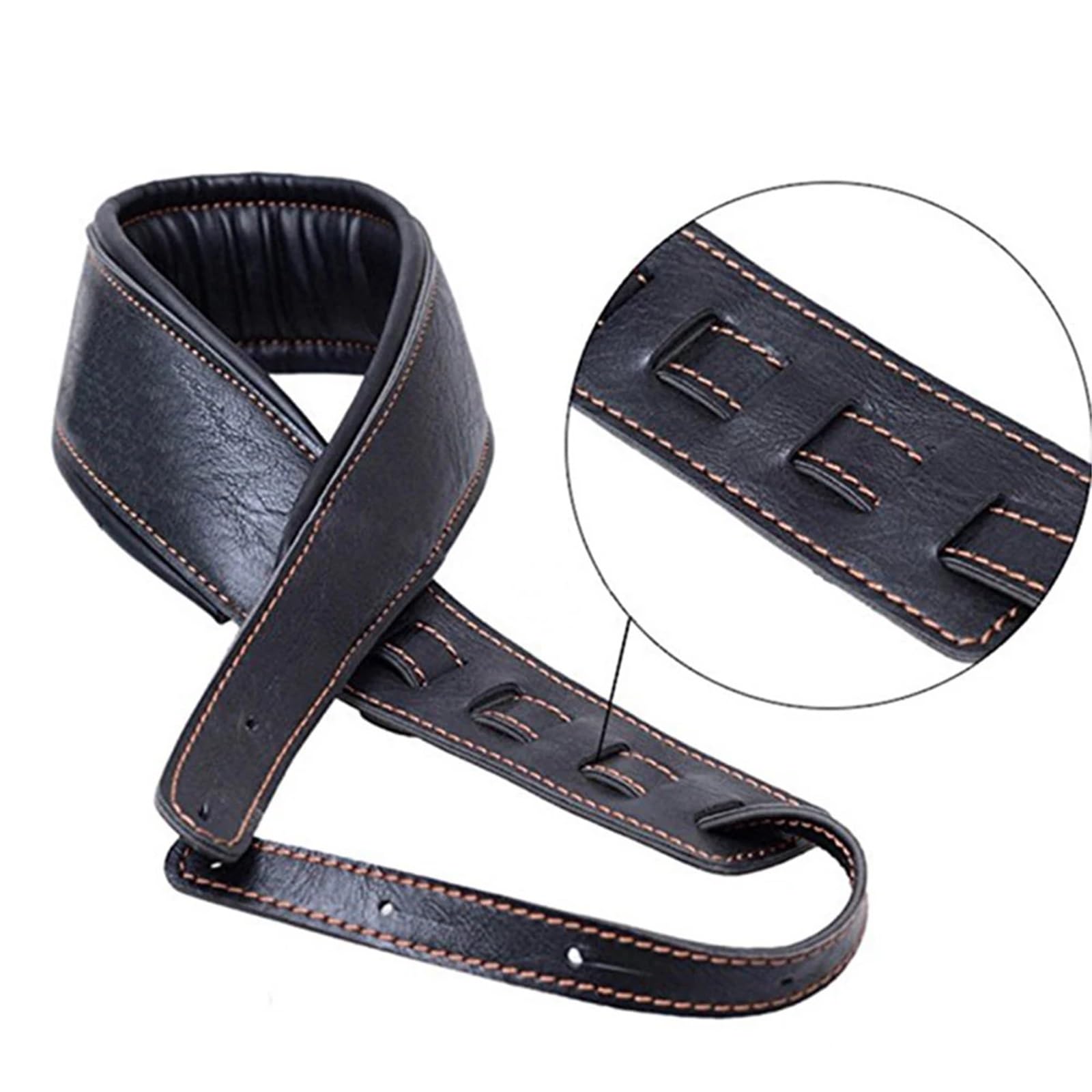 Guitarra de espalda, Correa de guitarra de cuero Correa de guitarra Correa de bajo de cuero PU suave con 3.5" de ancho