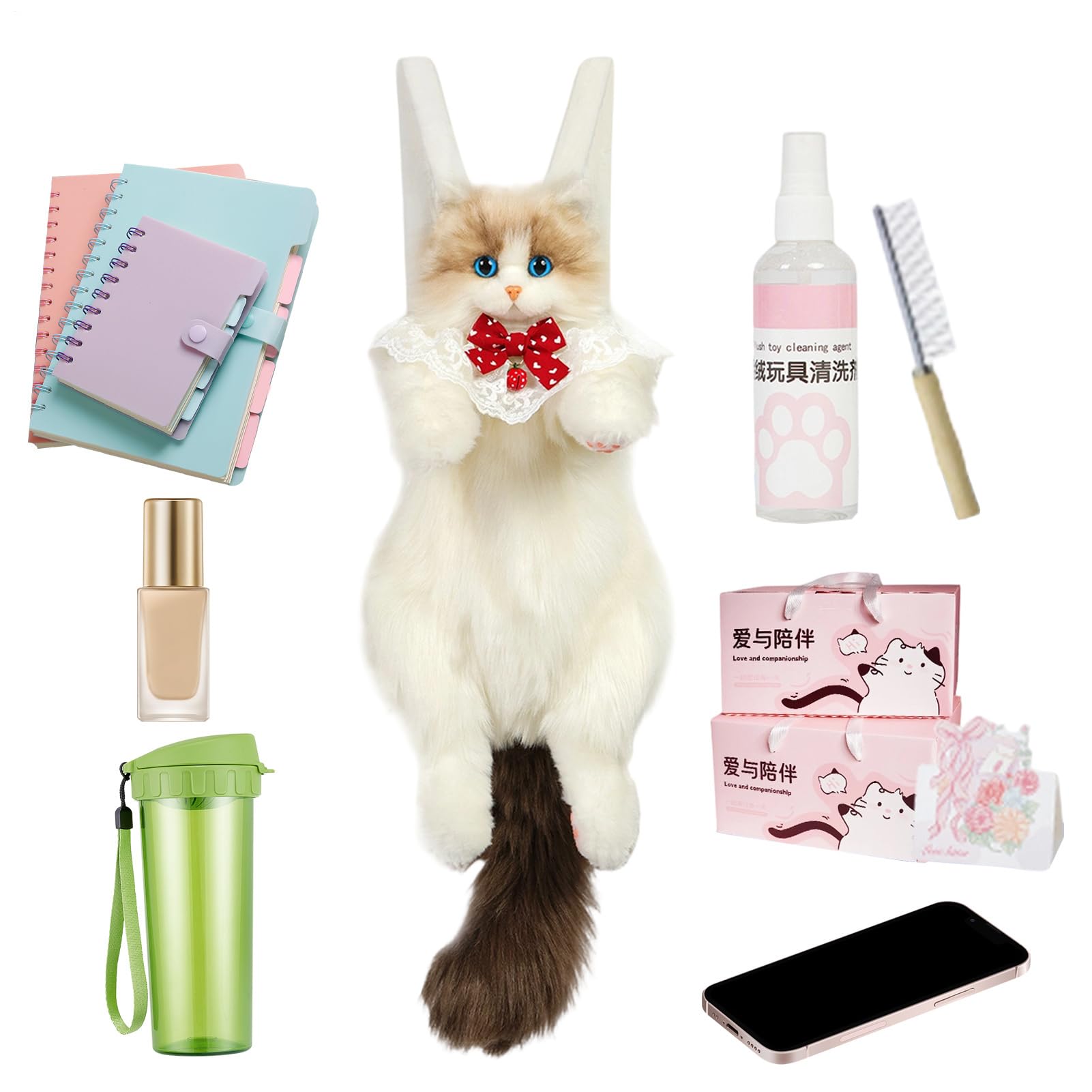 Zaino A Forma Di Gatto Realistico Borsa Soffice In Peluche Con Tracolla | Zaino Morbido A Forma Di Gatto Per Università Ufficio Viaggi Vacanze Scuola Weekend Gite Pendolarismo Quotidian