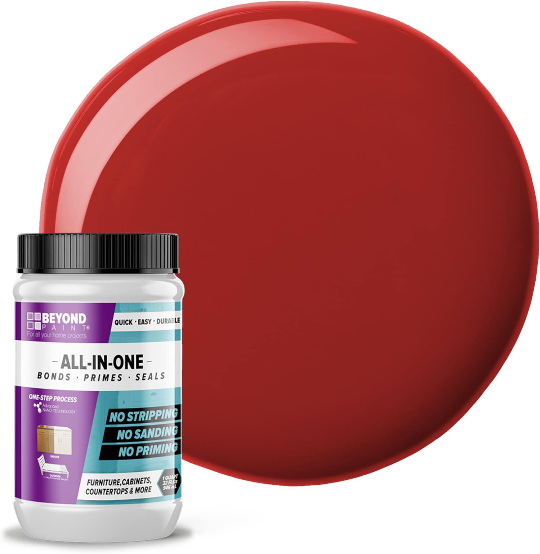 BEYOND PAINT - Furniture, Cabinets and More All-in-One Refinishing Paint Quart- Color:Poppy