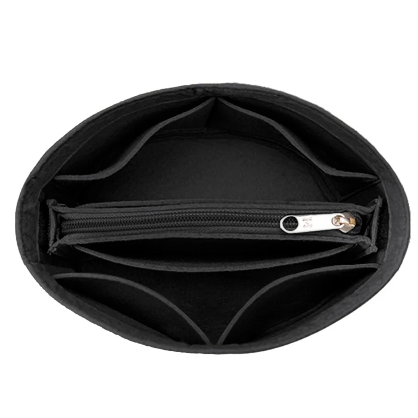 Organizador de bolsas fieltro, forro interior, bolsillo almacenamiento, accesorios, bolso cubo, con forma fija para Bolso con Cremallera(Black-B Style)
