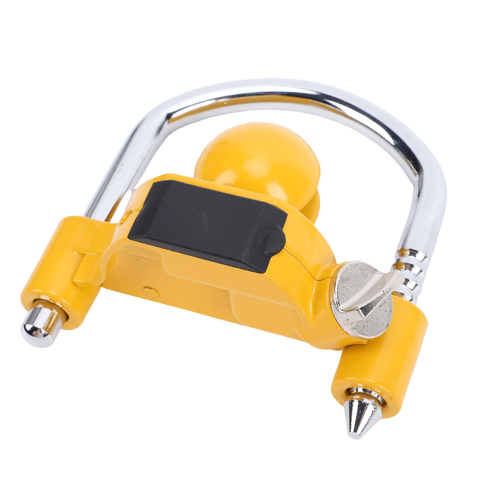 Verrou de coupleur universel antivol robuste pour attelage de remorque avec mot de passe à 4 chiffres pour attelage de remorque de camping-car, protection de sécurité jaune