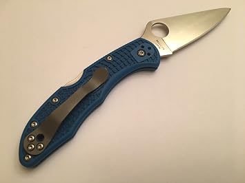 Bead Blast Titanium Pocket Clip for Spyderco Stretch Matriachi Delica 4 Endura 4 G10 Police G10 Native 5 Ulize