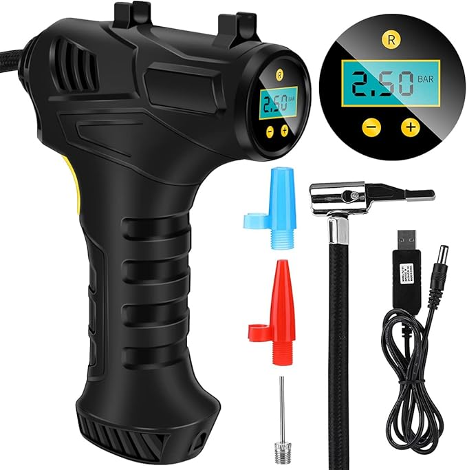 Ghopy Cordless Tyre Inflator 12V 120W USB Rechargeable Air Compressor