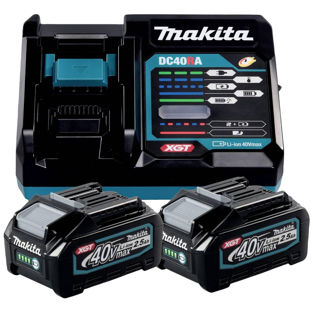 Makita Source Kit Li 40V 2,5Ah inkl. Schnellladegerät & 2 Akkus im Karton