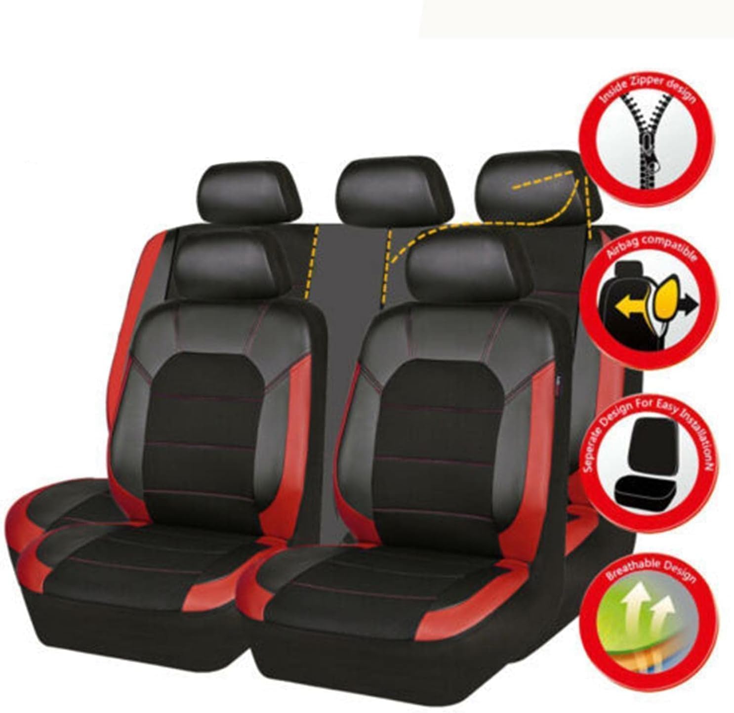 Fundas de asiento para Peugeot 2008 Gt Line Gt-Line Suv, juego universal de cinco piezas, rojo