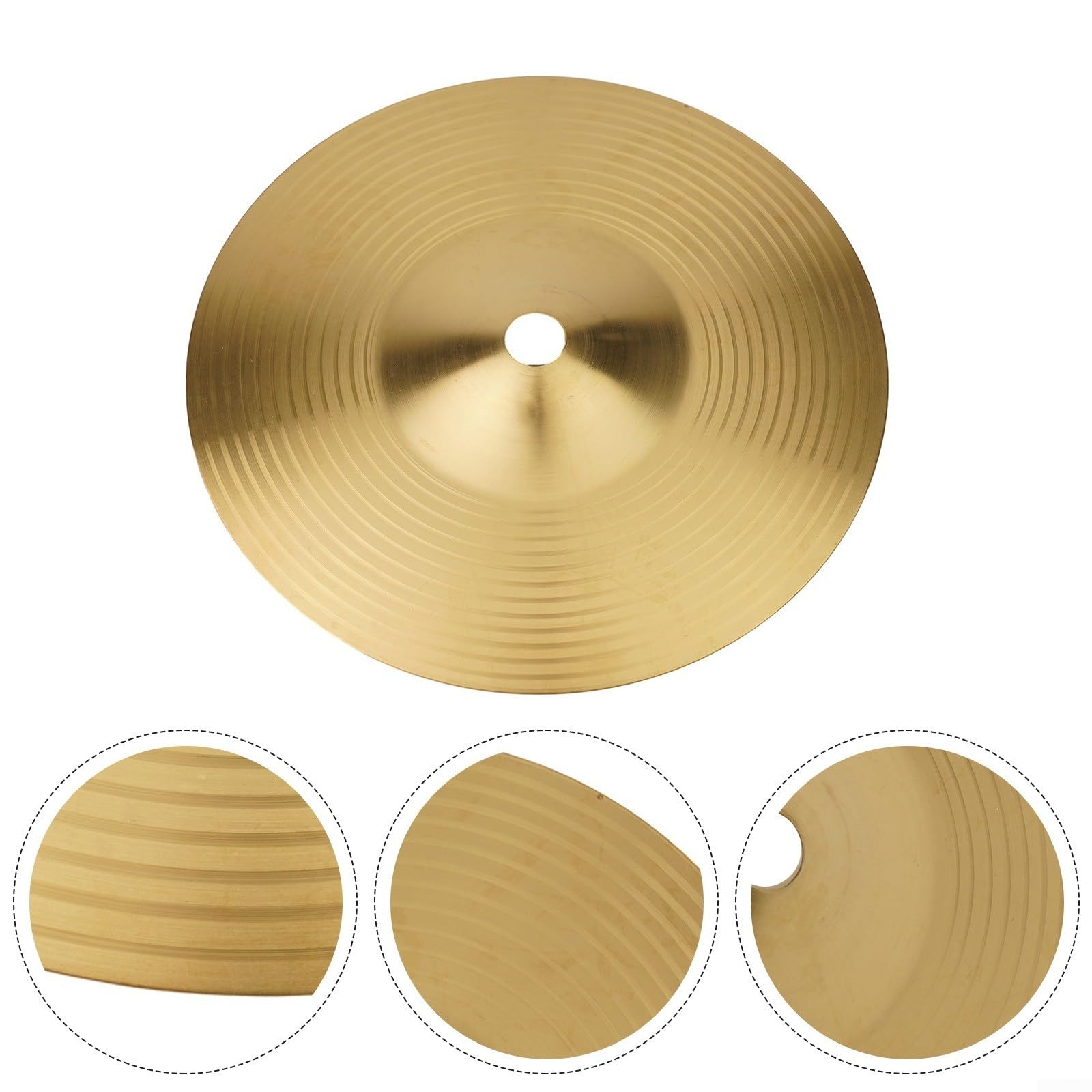 Platillos de latón para percusión y salpicaduras, de tono vibrante, hechos de latón (12 pulgadas)