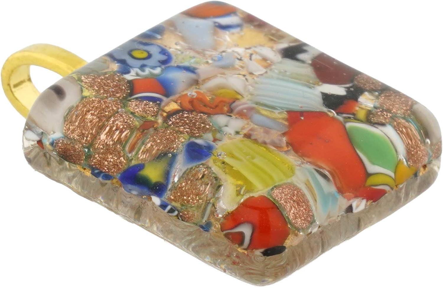 Glass Of Venice Murano Glass Venetian Reflections Square Pendant