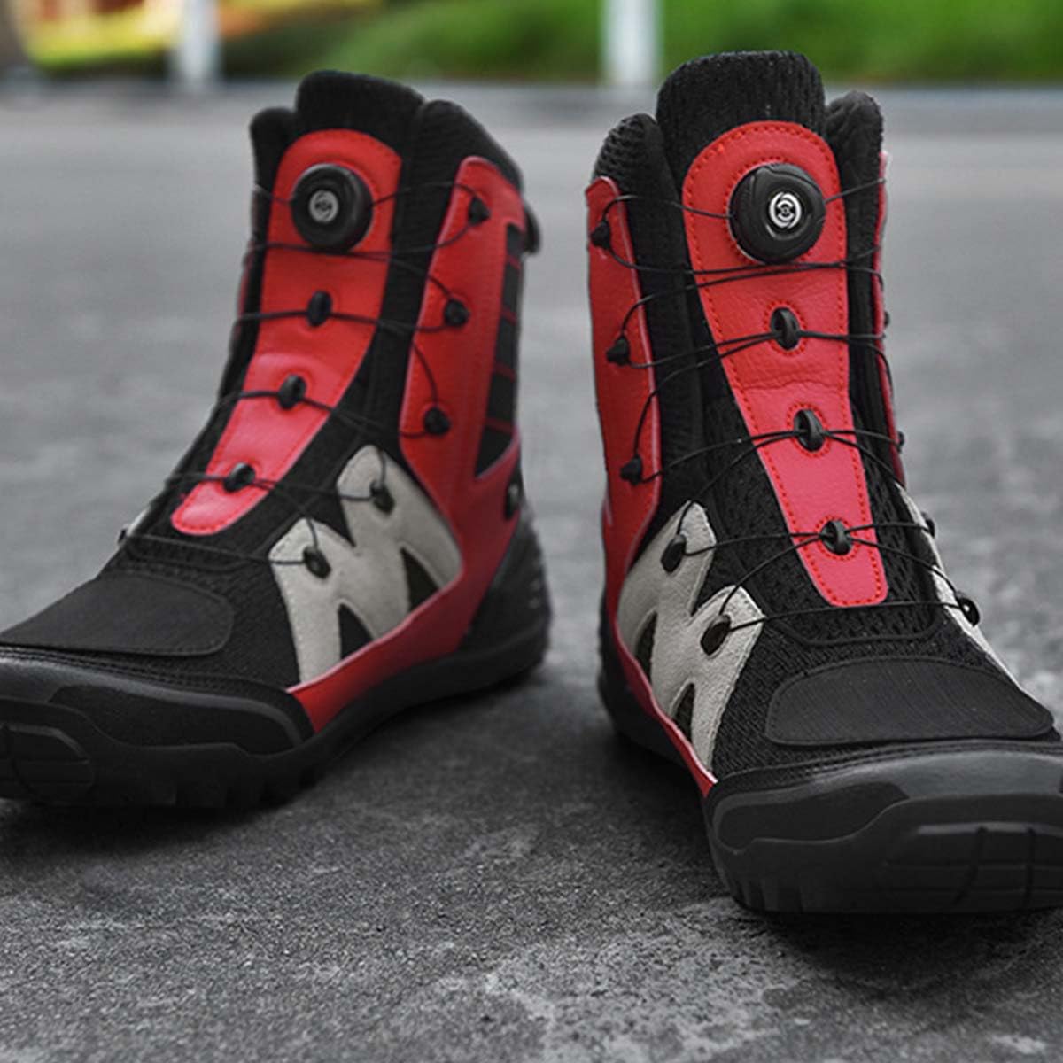Scarpe Moto Uomo Scarpe Motocross Casual Traspiranti con Rinforzo Cambio Stivali Motociclisti Resistenti e Comode