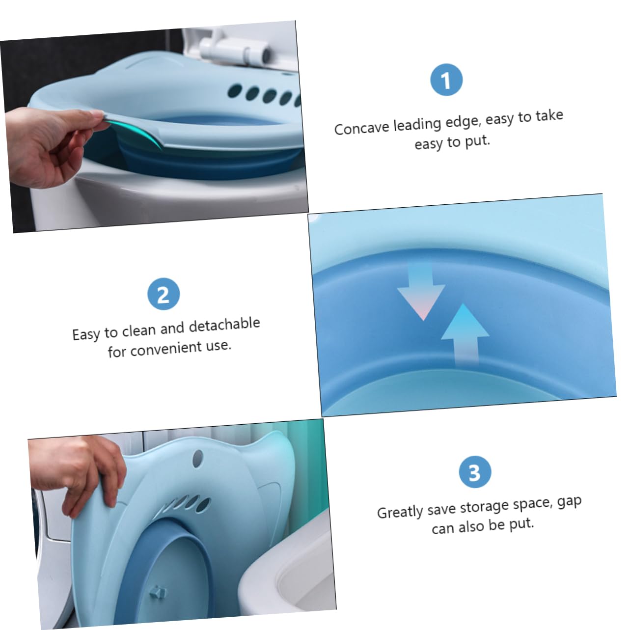Healvian Bidet Lavabo Pieghevole Risciacquo, Bacino Di Pulizia Per Wc Standard, Ausilio Per Anziani e Donne in Gravidanza, Supporto Per Igiene Personale Quotidiana