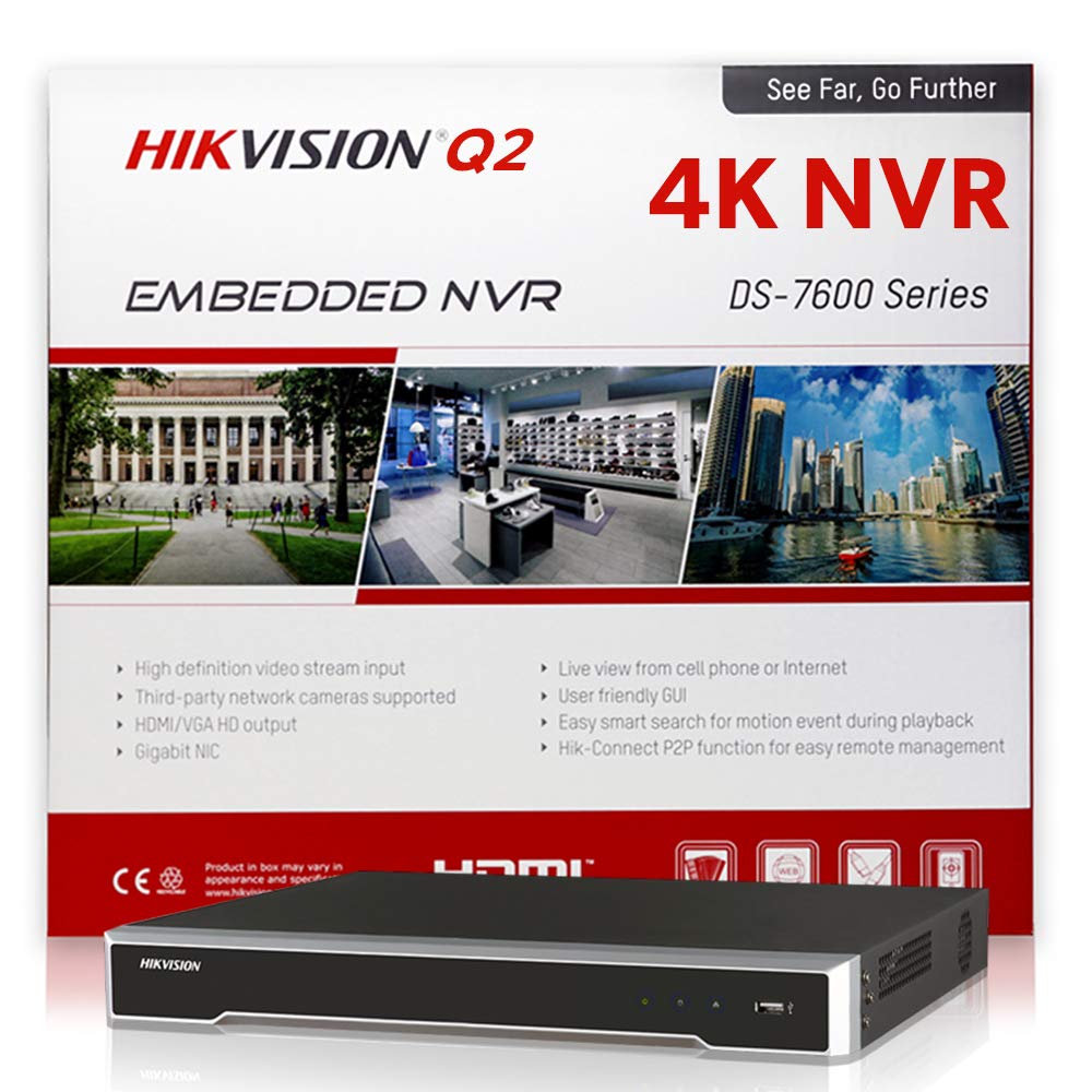 HIKVISION DS-7608NI-Q2/8P 8CH PoE NVR Network Video Recorder w/ No Hard Drive, Embedded Plug & Play,