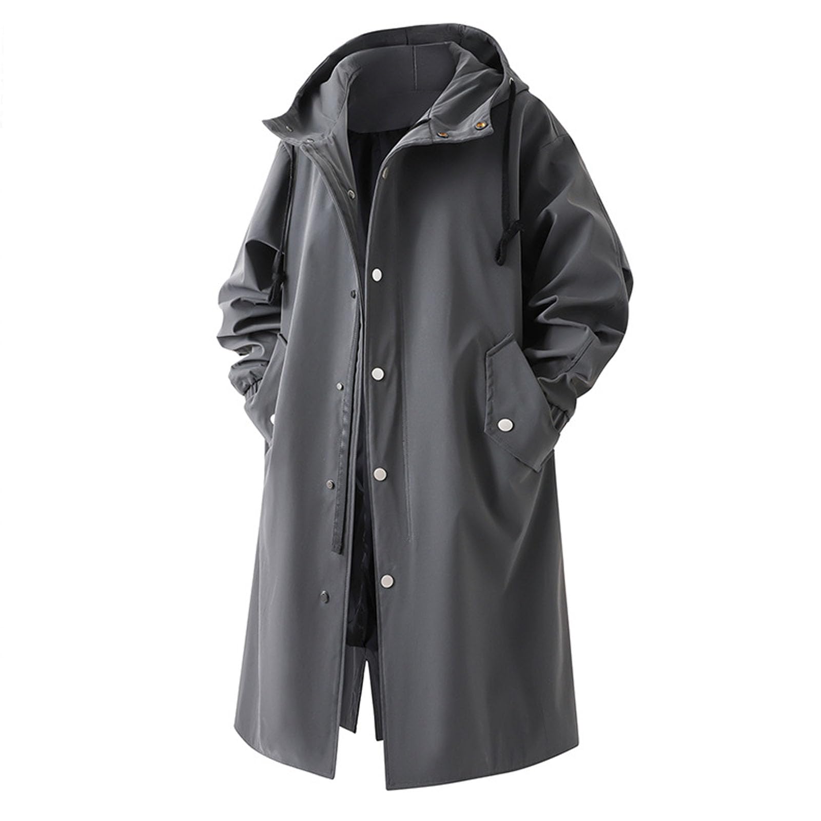 Giacca casual da uomo, giacca leggera da safari uomo, con bottoni, in cotone, militare, esterno, a maniche lunghe