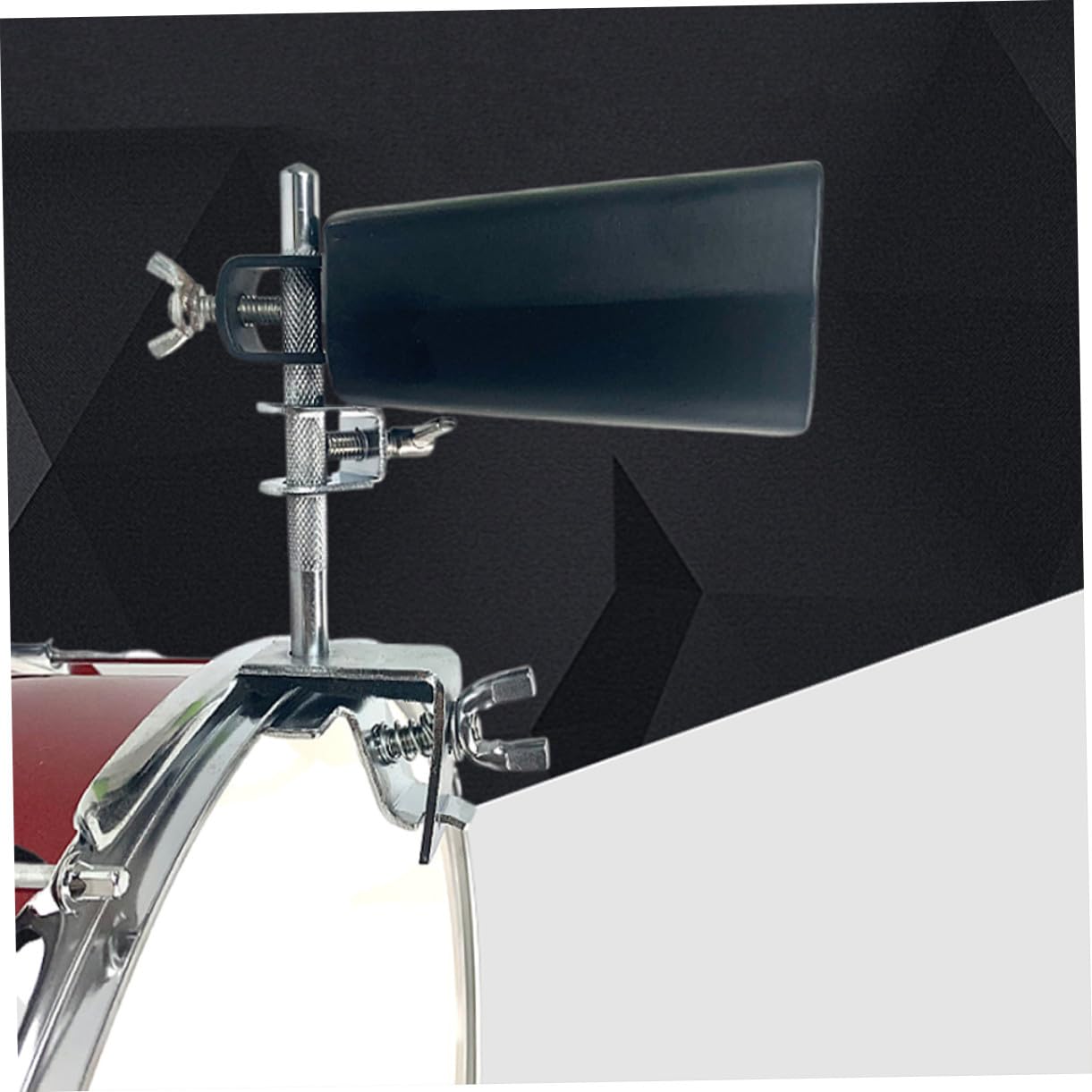 Cencerro de Percusión Metálico Negro Wc51b para Batería, 1 Juego