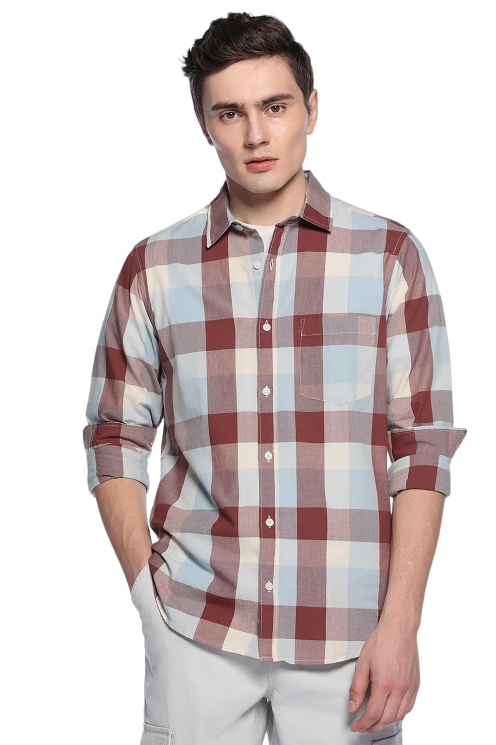Men Slim Fit Button Down Casual Shirt