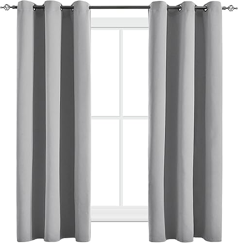 Miniatura 85 de Cortinas Opacas para Dormitorio con Aislamiento Térmico de Ojales Sólidos para Ventana Extra Anchas para Puerta Corredera, Juego de 2 Paneles de