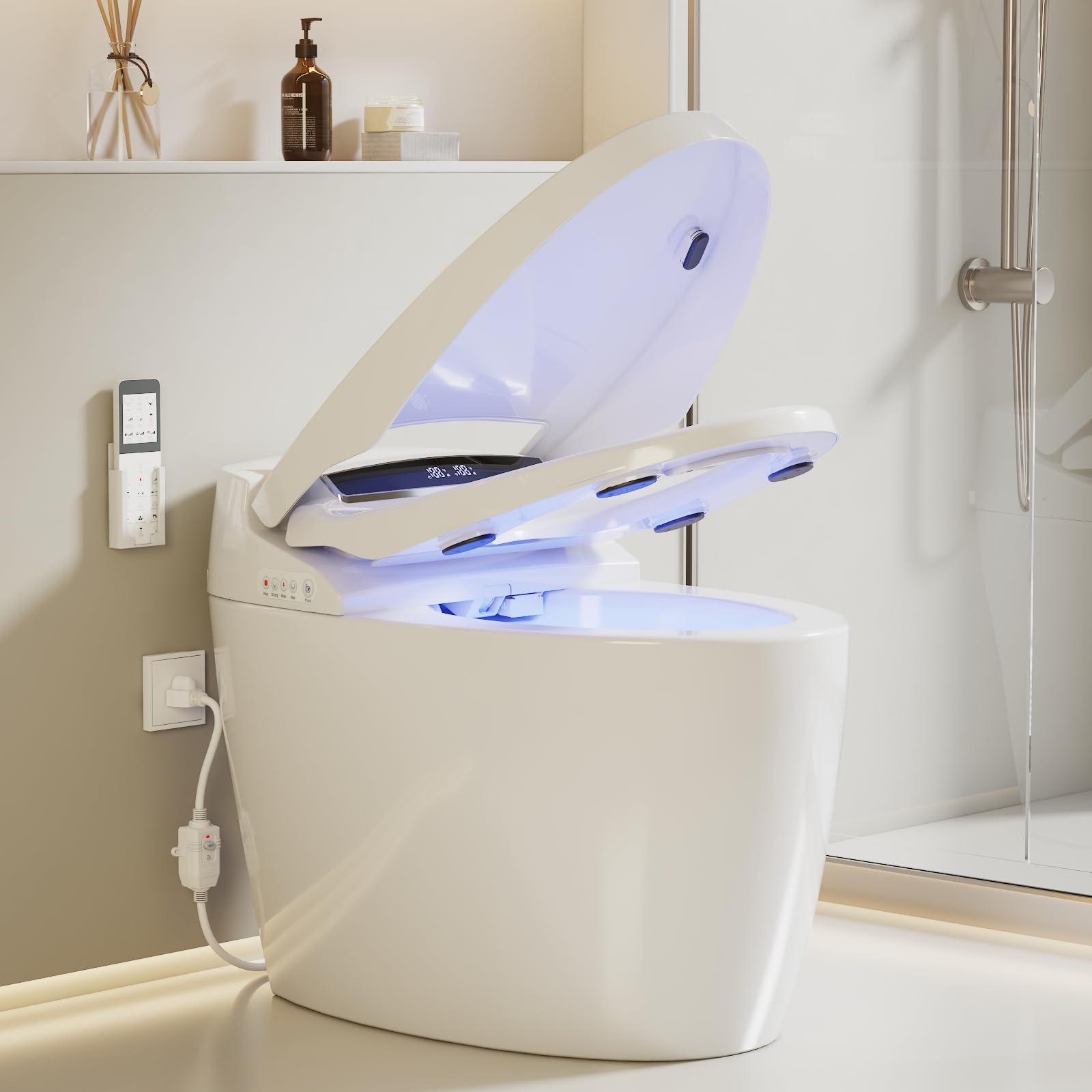 Smart Toilet with Bidet Built In with Warm Water Sprayer and Dryer