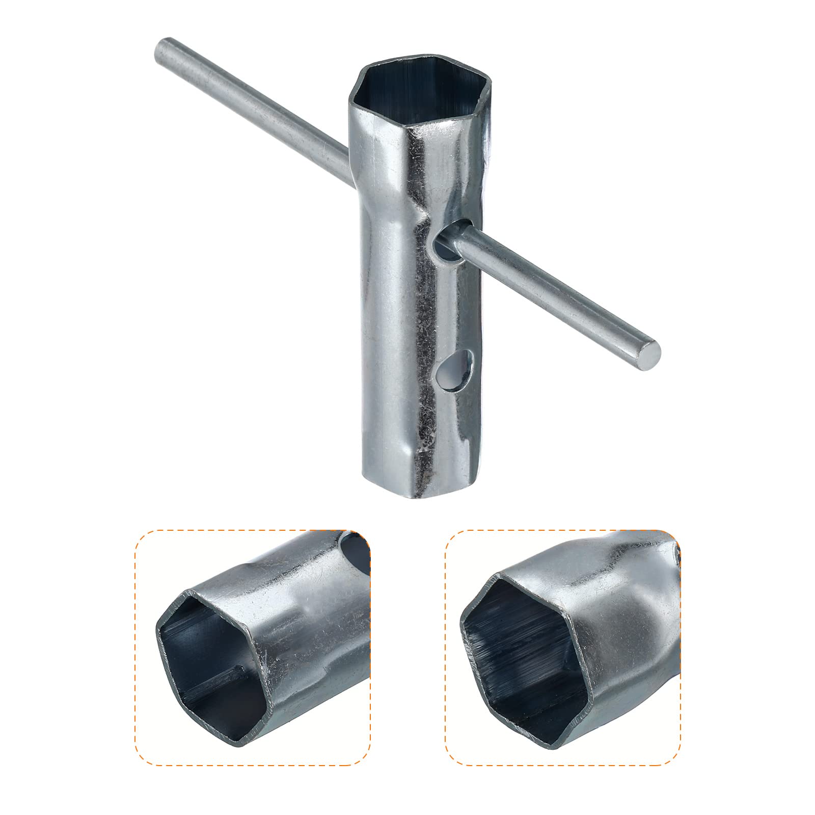 Qiilu 130mm Spanner Tool,Double End Spark Plug Socket Wrench 16/18mm For Deep Reach Spanner Tool