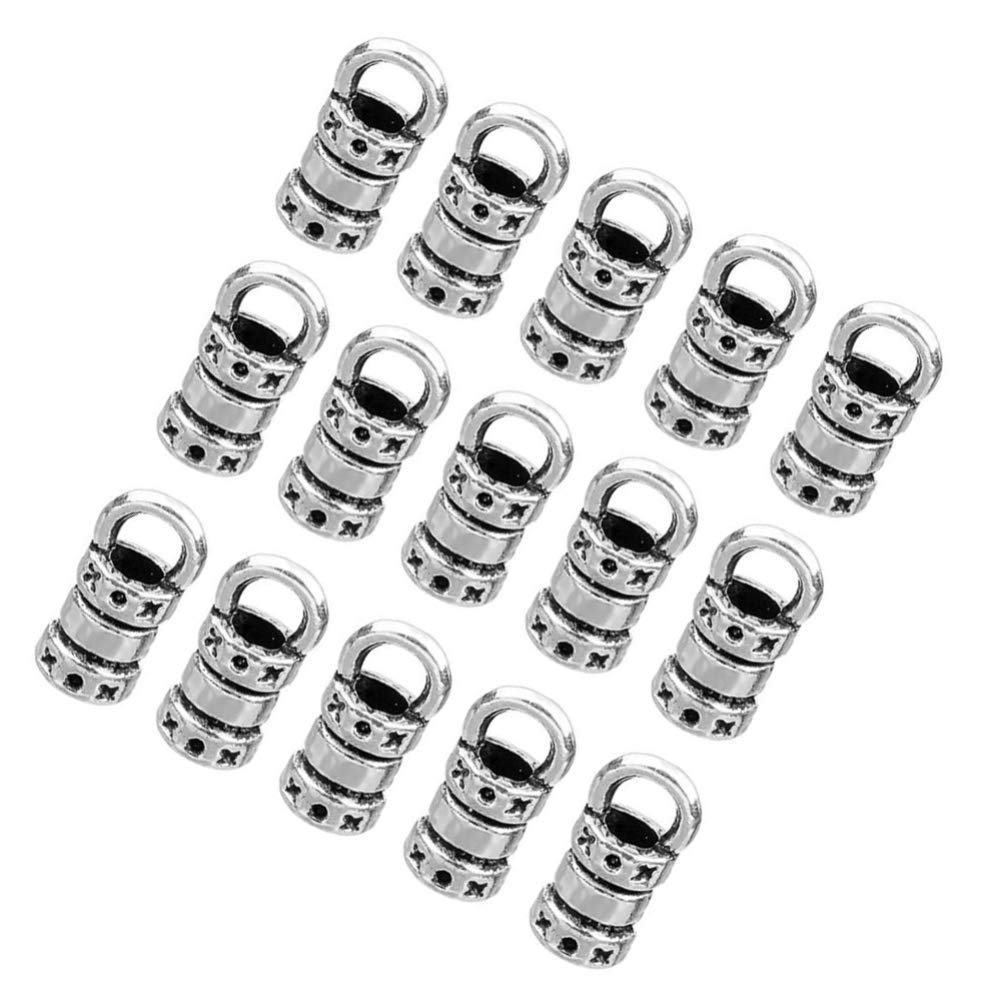 HEALLILY Men Jewelry Necklace 100pcs Metal Ends Cord Caps Fasteners Clasp Leather Cord Finding Kit For Jewelry Tassel Bracelet Making 2mm Holes Man Jewelry