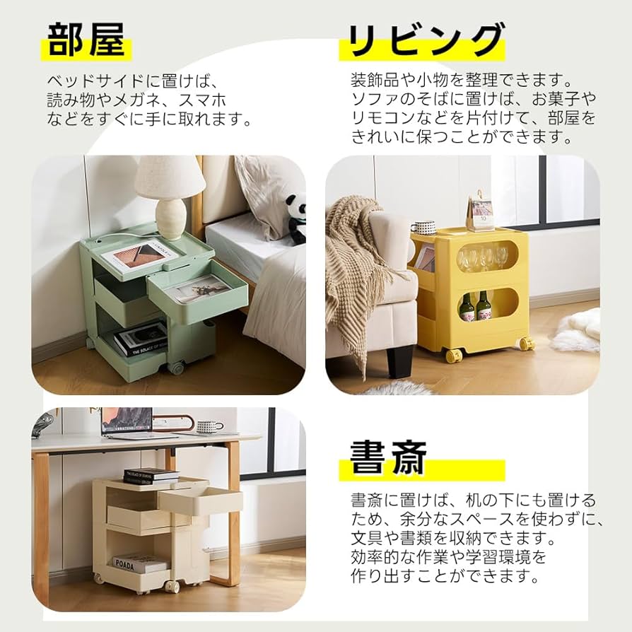 Amazon.co.jp: キッチンワゴン キャスター付き ブレーキ付き