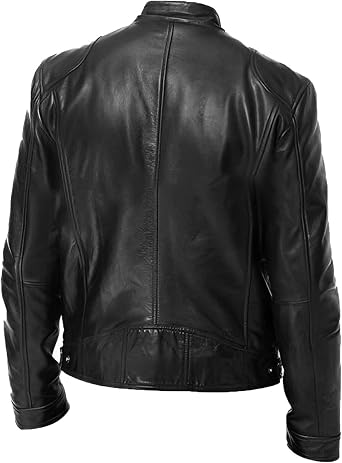 Leather Jacket Mens Full Zip Slim Fit Biker Motorcycle Racer Jacket Vintage Faux Leather Bomber Aviator Jackets with Pockets Fleece Lined Winter Autumn Retro Solid PU Wax Coats for Men