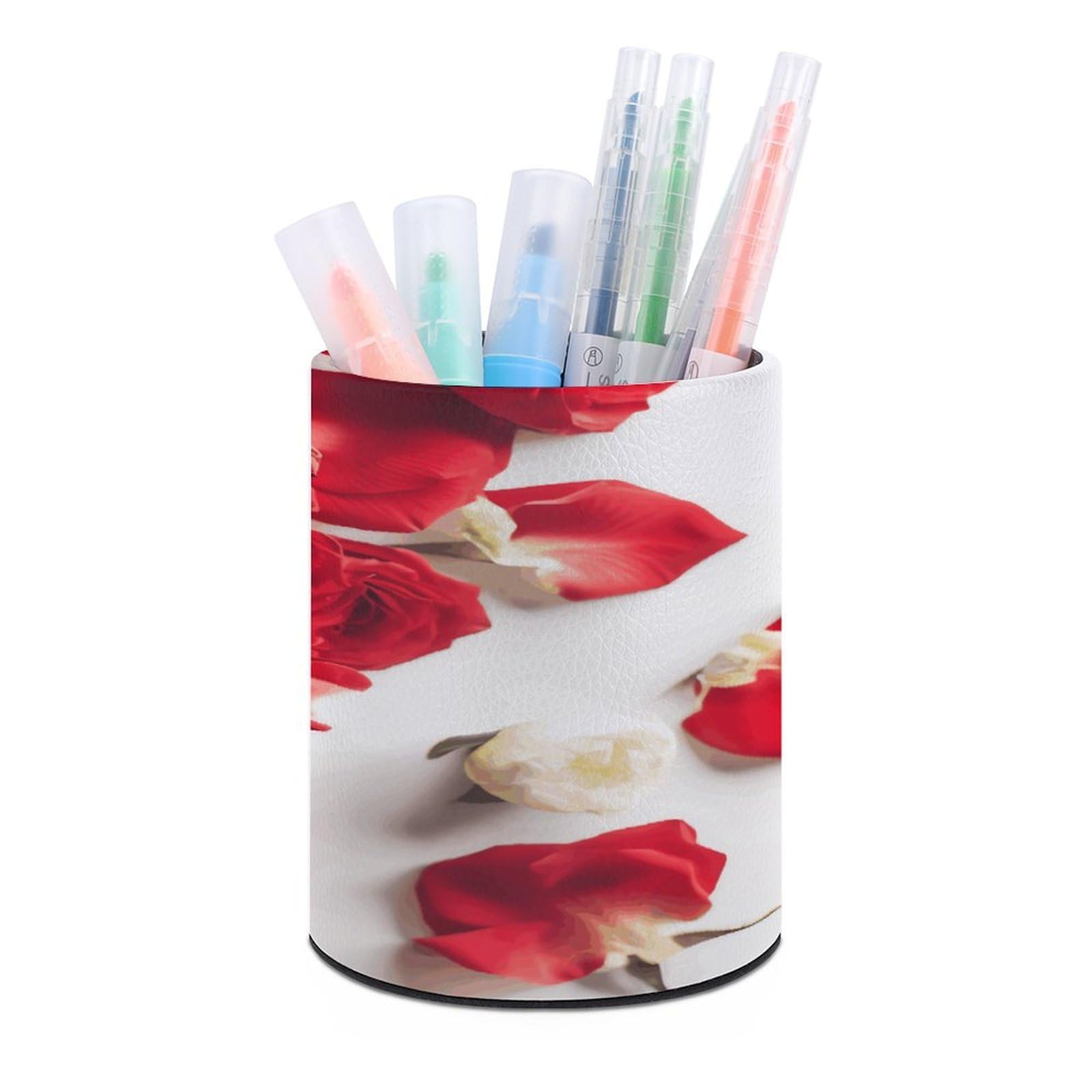 FekiLoot Flowers on Background Pen Holder Personalized Desktop Pencil Holders Case Office Accessories Container Box for Round Pen Cup Desktop Organizer Makeup Brush Holder Caddy Storage