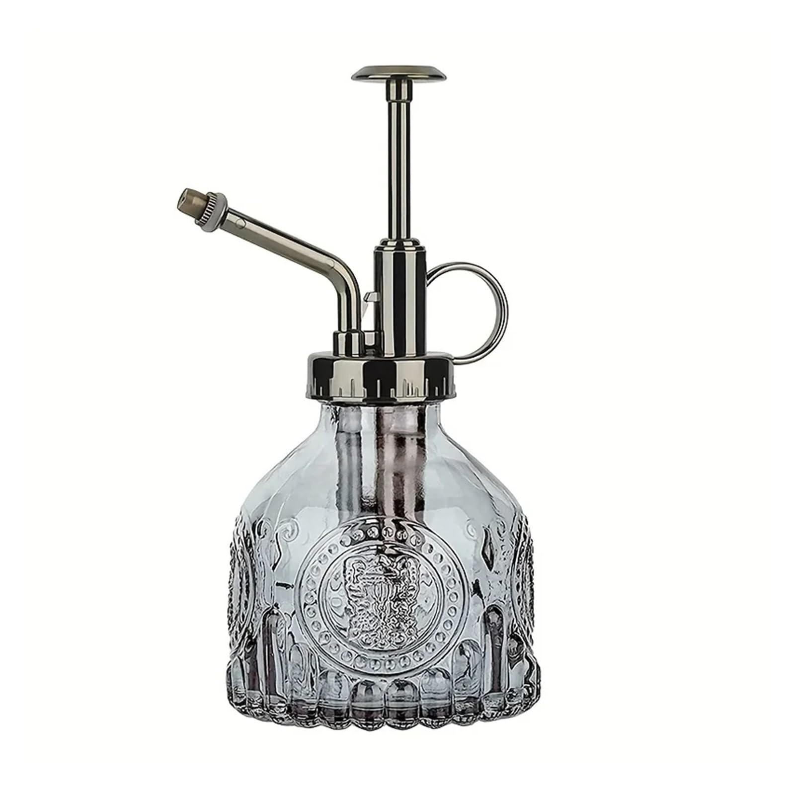 1pc Glass Watering Spray Bottle, Vintage Bronze Plastic Top Pump Can Spary Plant Mister, For House Plants For Plant