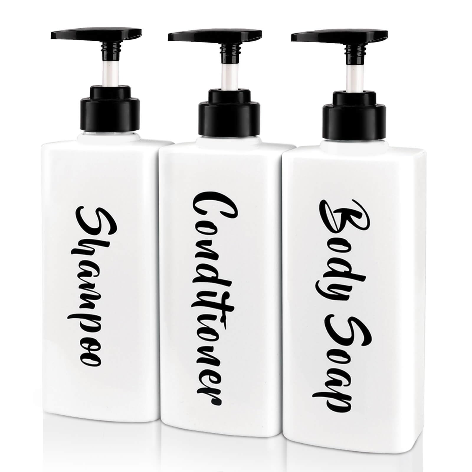 AUMIO 3-Pack White Shampoo Dispenser