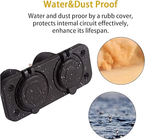 Miniatura 5 de 10L0L Enchufe USB dual de 12 V, toma de corriente para encendedor de cigarrillos para Yamaha, EZGO, carrito de golf Club Car, UTV, barco, RV, coche,