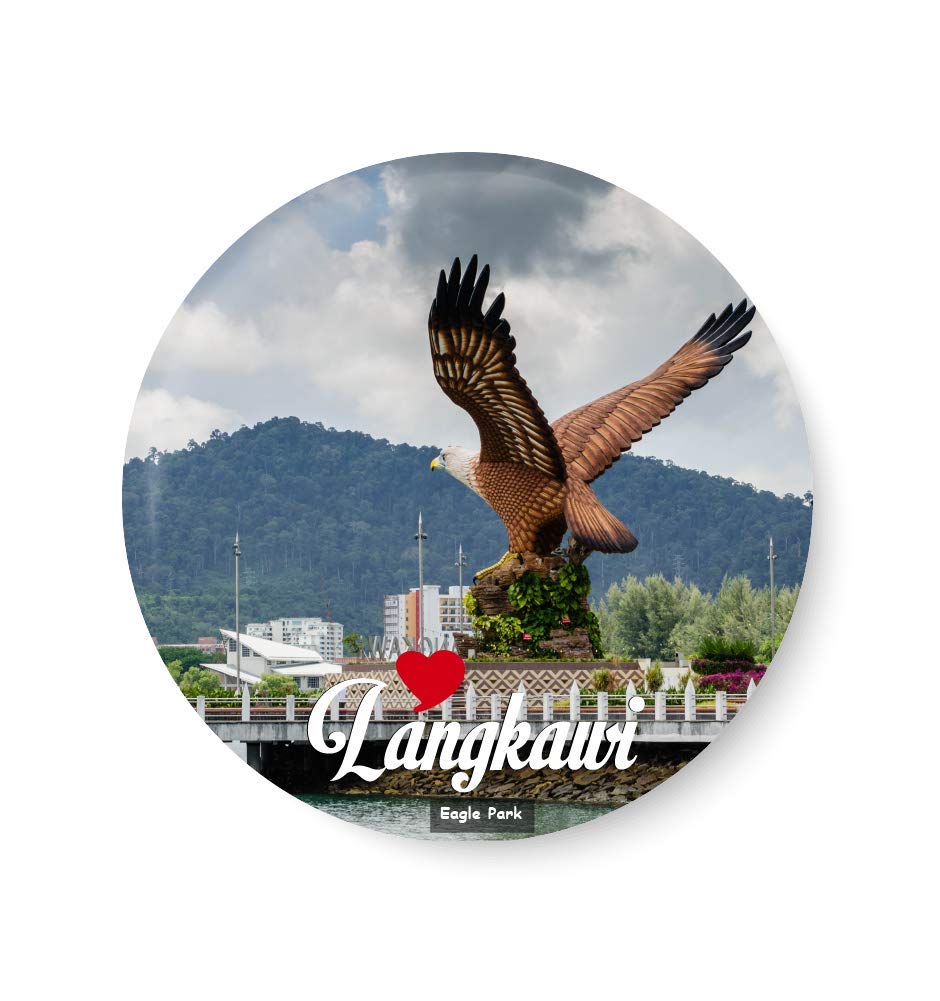 PEACOCKRIDE Love Langkawi I Eagle Park I Malaysia Diaries I I Souvenir l Travel I Fridge Magnet (Metal, Multicolour, 75mm)-image-27