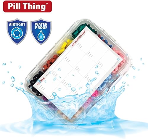 Miniatura 2 de Pastillero grande de 8 compartimentos con sello hermético, divisores ajustables, junta de silicona impermeable con mapa de medicamentos